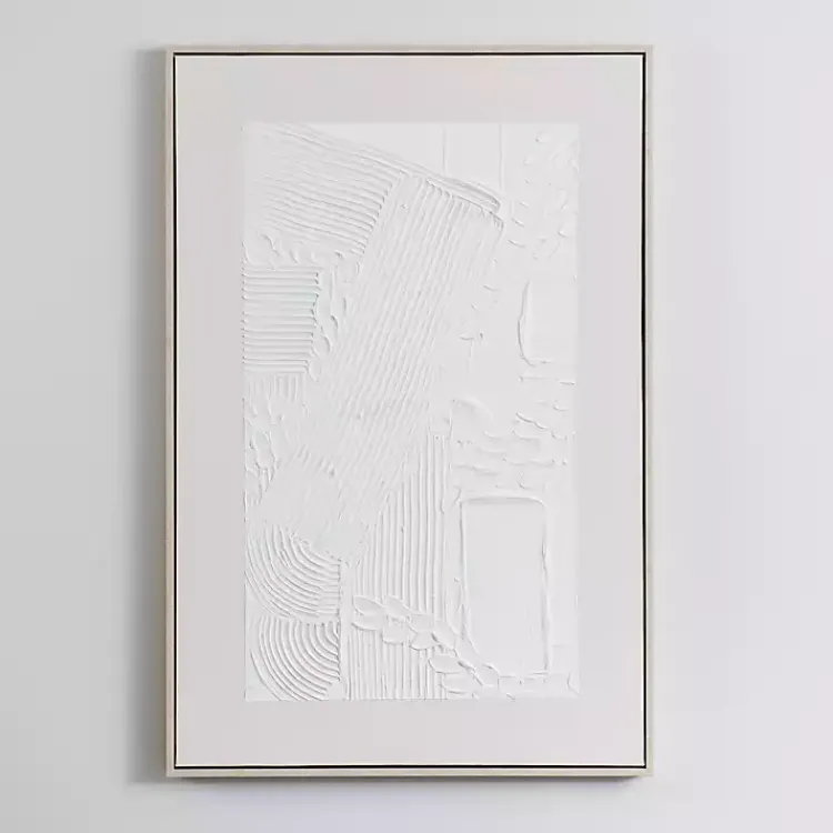 Kirklands Home Canvas Art|White Texture Abstract Canvas Wall Art