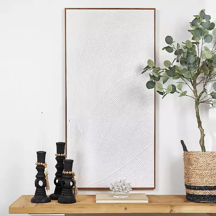 Kirklands Home Canvas Art|Textured Abstract Framed Canvas Art Print White