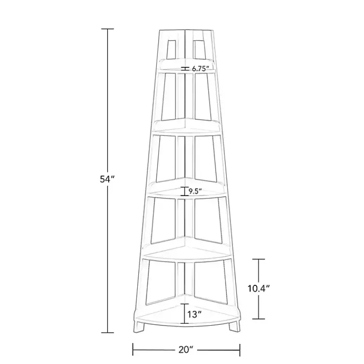 Kirklands Home Bathroom Furniture|White 5-Tier Corner Ladder Shelves