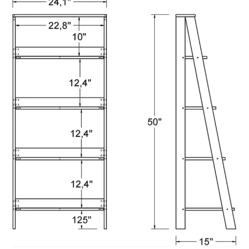 Kirklands Home Office Furniture|4-Tier Ladder Bookshelf White