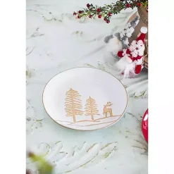 Outlet White Trees and Deer Dinner Plates, Set of 4 Christmas Dining & Entertaining
