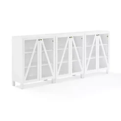 Kirklands Home Tv Stands & Media Consoles|Triangle 6-Door Wood Media Cabinet White