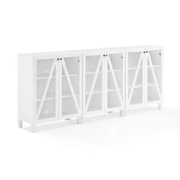 Kirklands Home Tv Stands & Media Consoles|Triangle 6-Door Wood Media Cabinet White