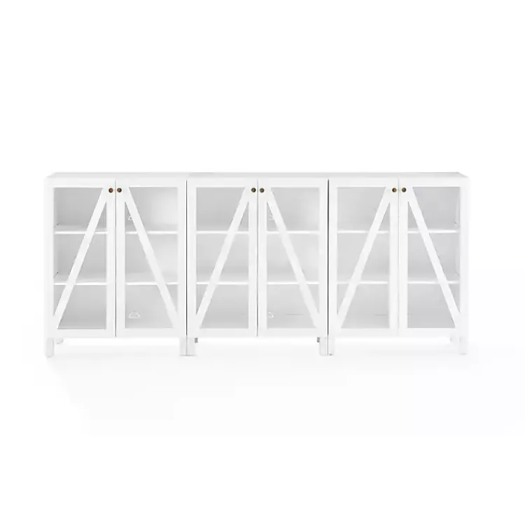 Kirklands Home Tv Stands & Media Consoles|Triangle 6-Door Wood Media Cabinet White