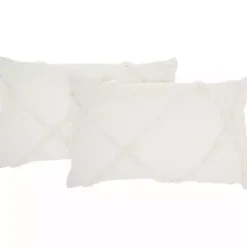New Tufted Diamond Lumbar Pillows, Set of 2 Pillows
