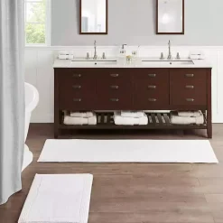 Kirklands Home Bathroom Rugs|Tufted Reversible Bath Runner White