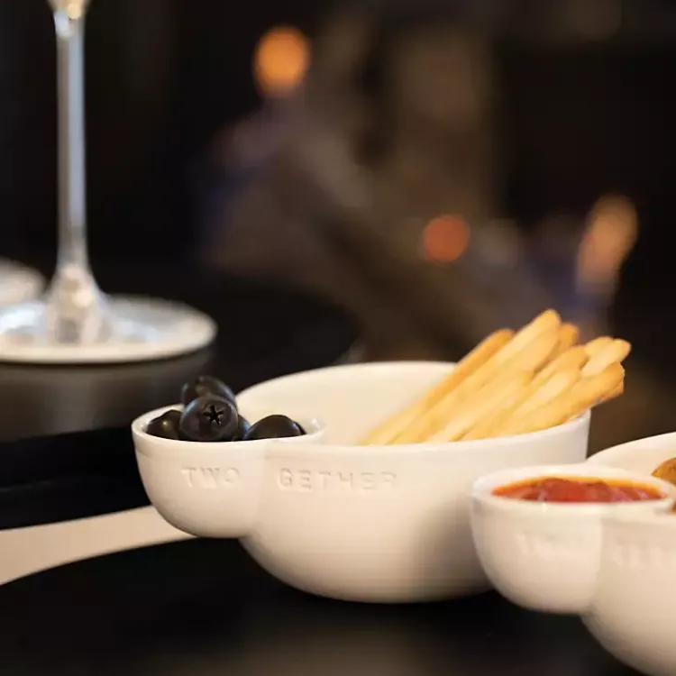 Kirklands Home Serving & Entertaining|Two Gether Porcelain Chip & Dip Bowl White