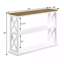 Kirklands Home Console Tables|Two-Tone Double X Sides Console Table White