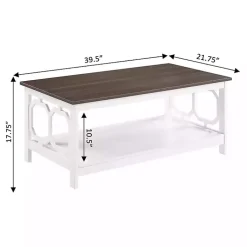 Kirklands Home Coffee Tables|White Two-Tone Geometric Sides Coffee Table