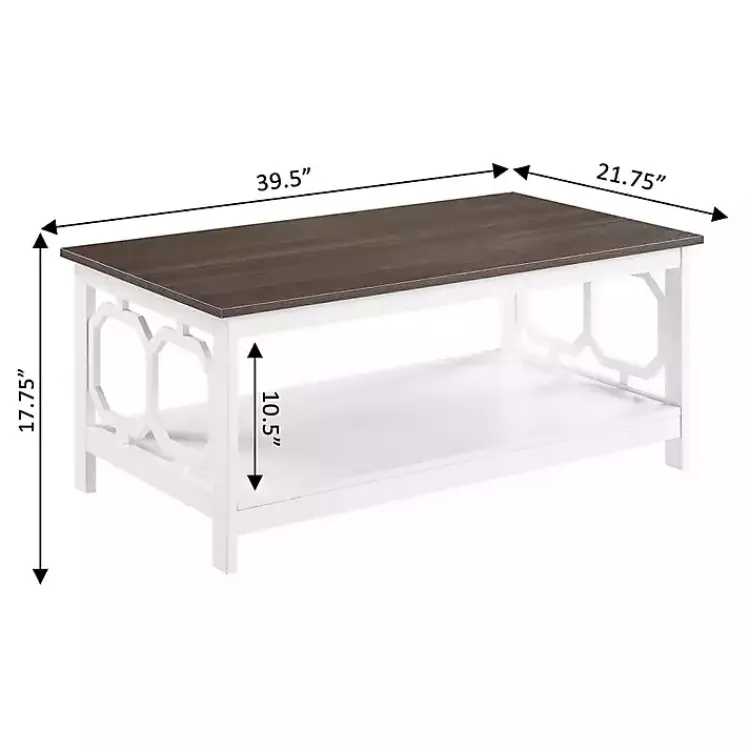 Kirklands Home Coffee Tables|White Two-Tone Geometric Sides Coffee Table