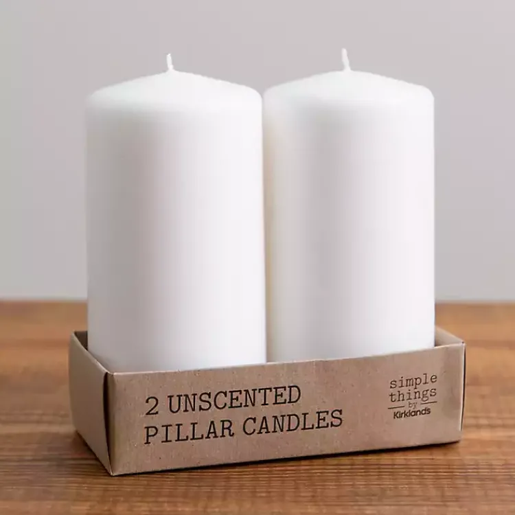 Sale Unscented Pillar Candles, Set of 2 Candles
