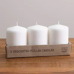 Discount Unscented Pillar Candles, Set of 3 Candles