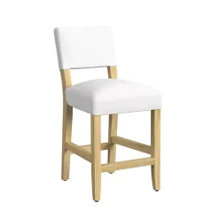Kirklands Home Bar Stools & Counter Height Stools|Upholstered Wood Counter Stool White