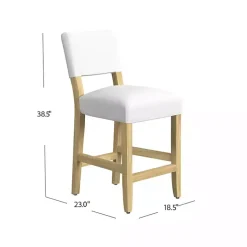 Kirklands Home Bar Stools & Counter Height Stools|Upholstered Wood Counter Stool White