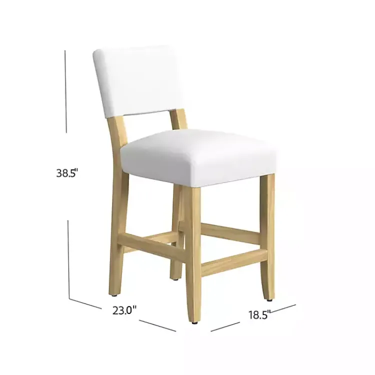 Kirklands Home Bar Stools & Counter Height Stools|Upholstered Wood Counter Stool White
