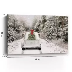 Best Vintage Truck and Trees Canvas Art Print Christmas Art & Wall Decor