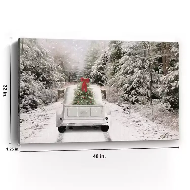 Best Vintage Truck and Trees Canvas Art Print Christmas Art & Wall Decor