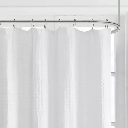 Kirklands Home Shower Curtains|Waffle Cotton Shower Curtain White