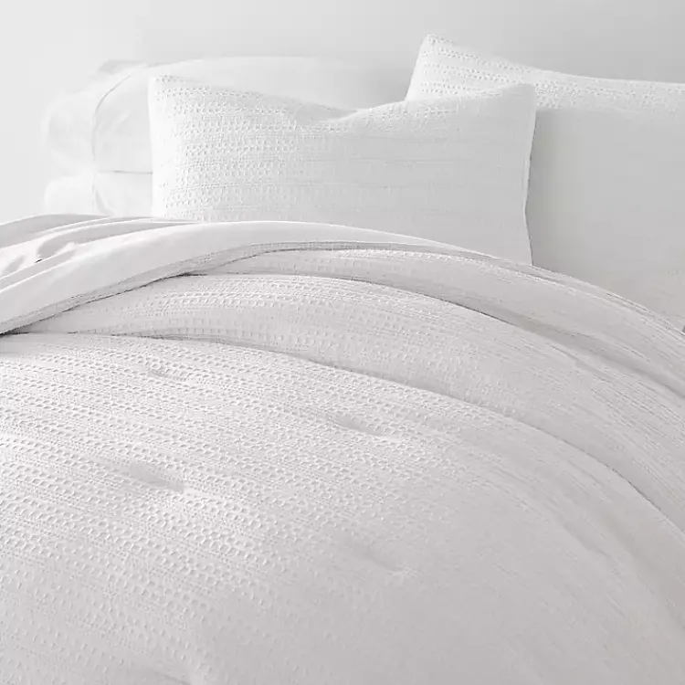 Kirklands Home Comforters|Waffle Ultra-Soft 3-pc. Queen Comforter Set White