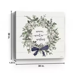 New Warm Winter Wishes Wreath Canvas Art Print Christmas Art & Wall Decor