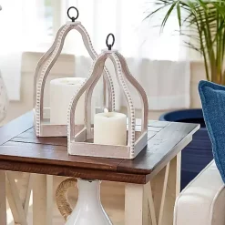 Clearance Washed Beaded Open Lantern, 14 in. Lanterns