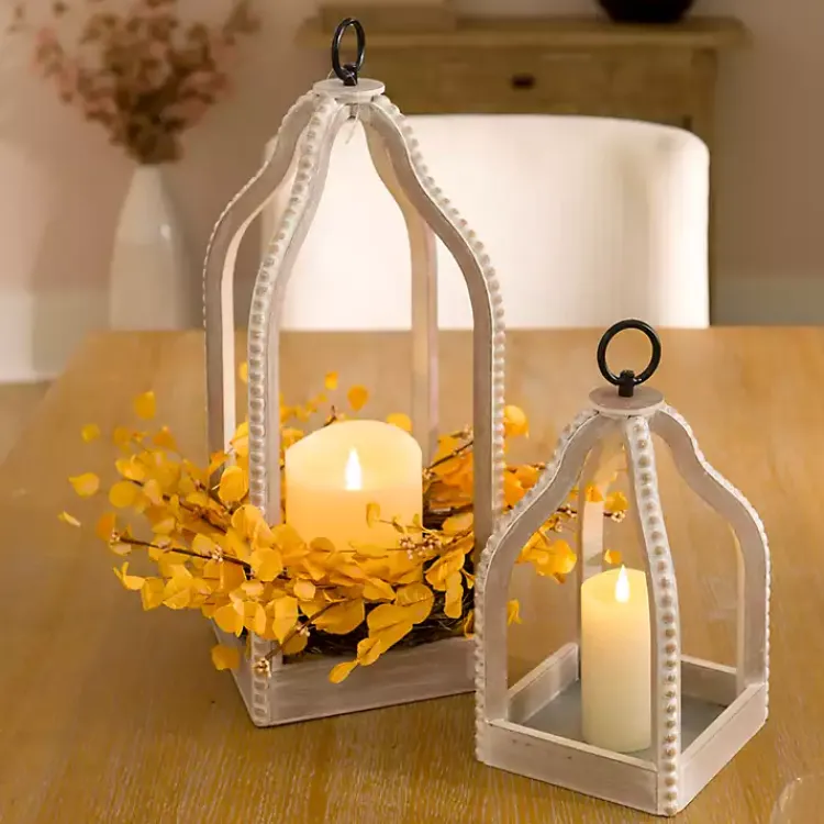 Clearance Washed Beaded Open Lantern, 14 in. Lanterns