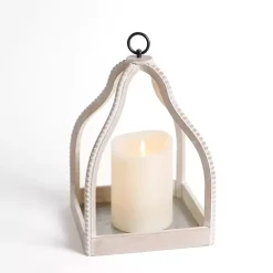 New Washed Beaded Open Lantern, 16 in. Lanterns