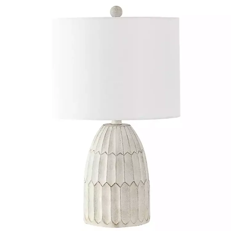 Kirklands Home Table Lamps|Weathered Geometric Table Lamp White