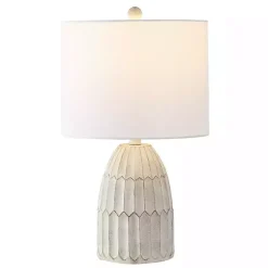Kirklands Home Table Lamps|Weathered Geometric Table Lamp White