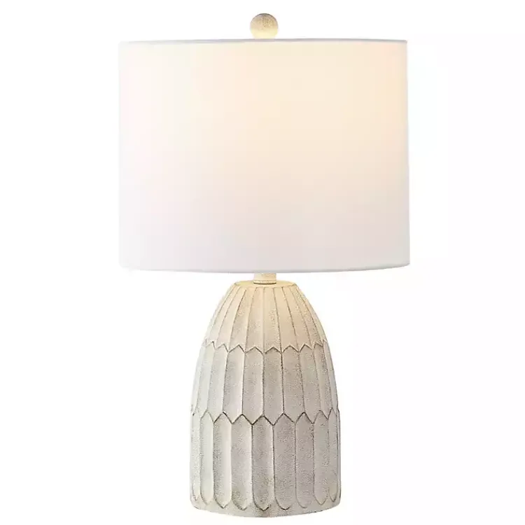 Kirklands Home Table Lamps|Weathered Geometric Table Lamp White