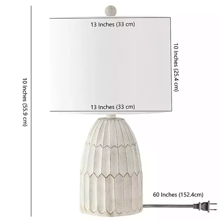 Kirklands Home Table Lamps|Weathered Geometric Table Lamp White