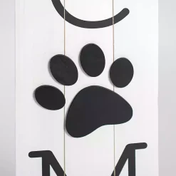 Kirklands Home Garden Decor|White Welcome Paw Print Porch Board