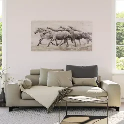 Kirklands Home Canvas Art|Wild Horses Canvas Art Print White