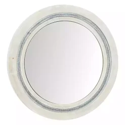 Kirklands Home Decorative Mirrors|White Wood Aislinn Wall Mirror