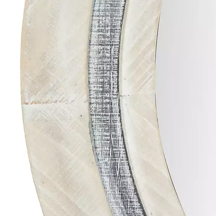 Kirklands Home Decorative Mirrors|White Wood Aislinn Wall Mirror