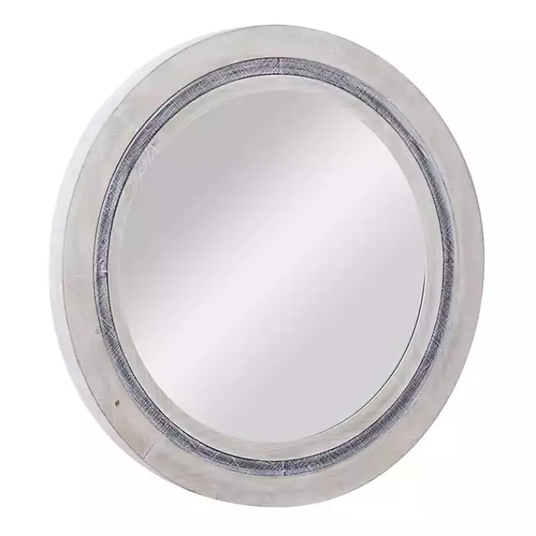 Kirklands Home Decorative Mirrors|White Wood Aislinn Wall Mirror