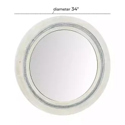 Kirklands Home Decorative Mirrors|White Wood Aislinn Wall Mirror