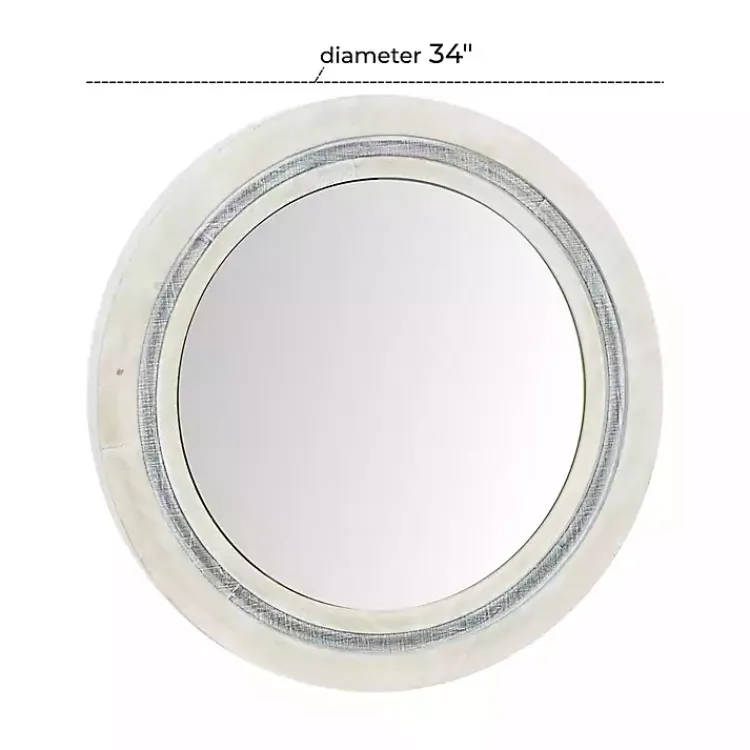 Kirklands Home Decorative Mirrors|White Wood Aislinn Wall Mirror