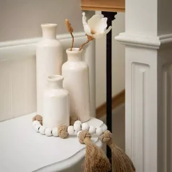 Online White Wood and Jute Beaded Garlands, Set of 2 Decorative Accents