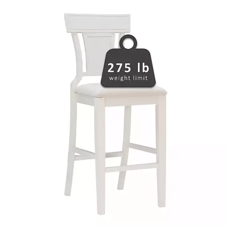 Kirklands Home Bar Stools & Counter Height Stools|Wood and Rattan Upholstered Bar Stool White