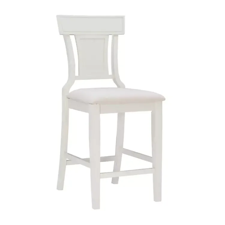 Kirklands Home Bar Stools & Counter Height Stools|Wood and Rattan Upholstered Counter Stool White