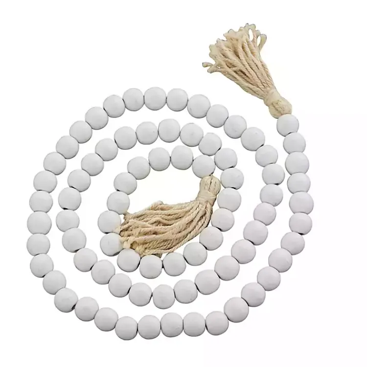 Online Wood Beaded Tassel Garland Decorative Accents