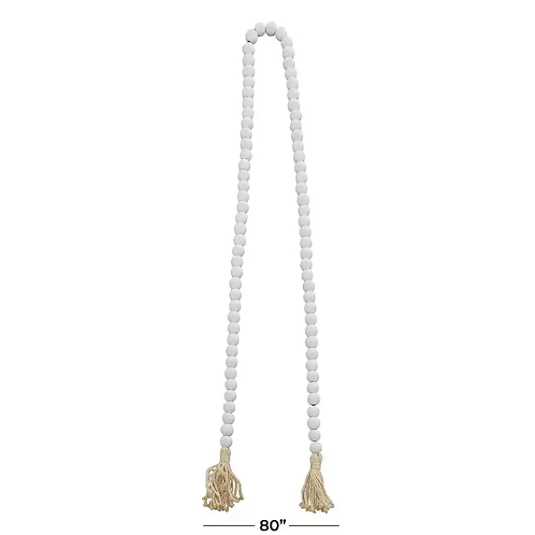 Online Wood Beaded Tassel Garland Decorative Accents