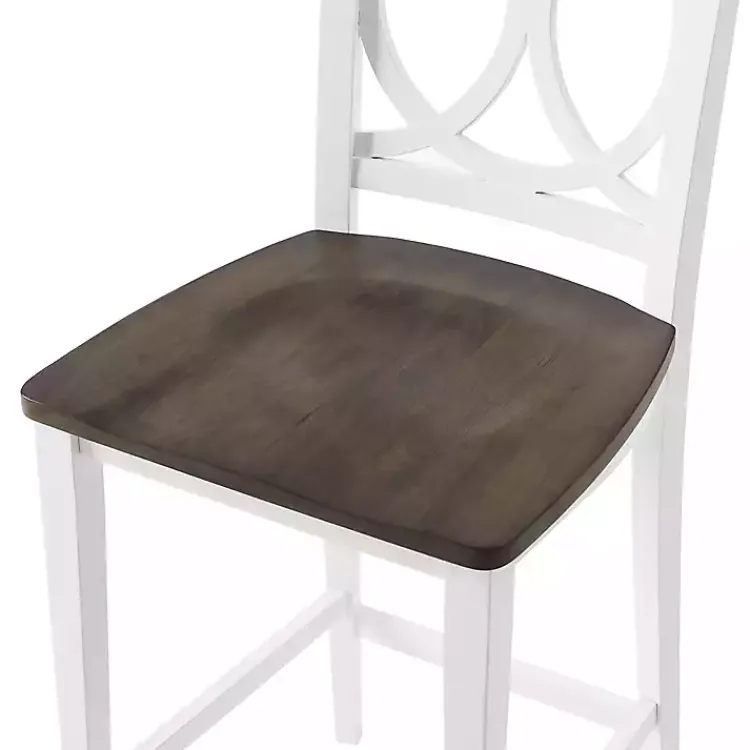 Kirklands Home Bar Stools & Counter Height Stools|White Wood Charlotte Counter Stools, Set of 2 Brown