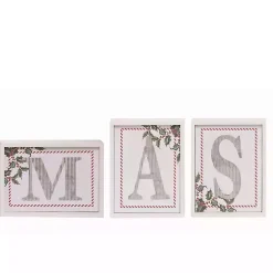 Outlet Wood Christmas Letter Blocks, Set of 9 Christmas Decorations