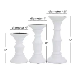 Best Wood Column Pillar Candle Holders, Set of 3 Candle Holders