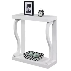 Kirklands Home Console Tables|Wood Curved Sides Console Table White