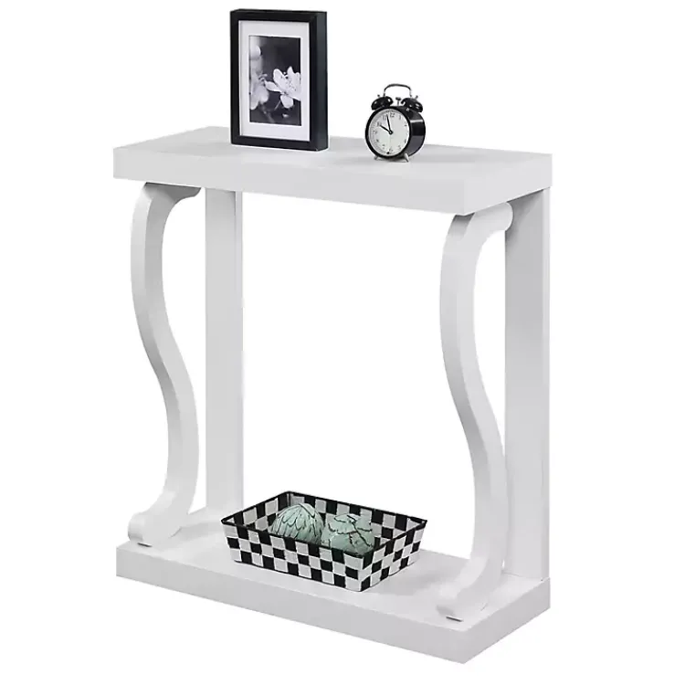 Kirklands Home Console Tables|Wood Curved Sides Console Table White