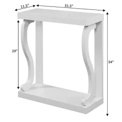 Kirklands Home Console Tables|Wood Curved Sides Console Table White