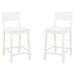 Kirklands Home Bar Stools & Counter Height Stools|Wood Devin Counter Stools, Set of 2 White